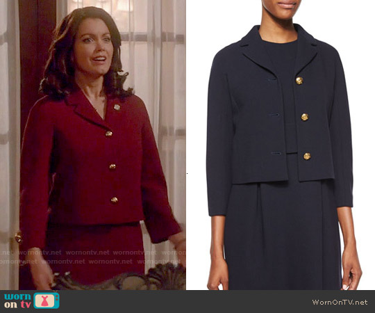 Michael Kors Boucle-Crepe Jacket worn by Mellie Grant (Bellamy Young) on Scandal