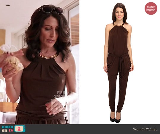 MICHAEL Michael Kors Matte Jersey Halter Jumper worn by Lisa Edelstein on GG2D