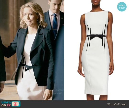 Michael Kors Sleeveless Sheath Dress w/Bow Belt worn by Elizabeth McCord (Téa Leoni) on Madam Secretary