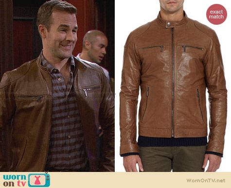 Michael Kors Zip Front Leather Jacket worn by James Van Der Beek on FWBL