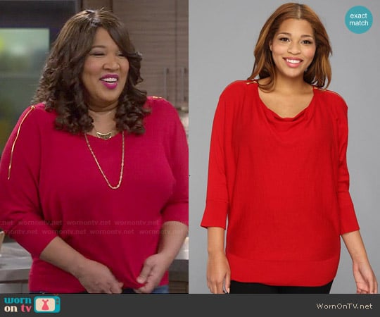 MICHAEL Michael Kors Zip Shoulder Sweater Top worn by Yolanda (Kym Whitley) on Young and Hungry