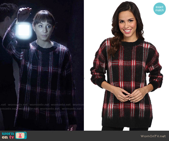 MICHAEL Michael Kors Plaid Sweater worn by Spencer Hastings (Troian Bellisario) on Pretty Little Liars