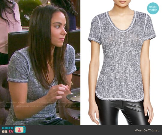 Michael Stars U-Neck Rib Tee worn by Ciara Brady (Victoria Konefal) on Days of our Lives