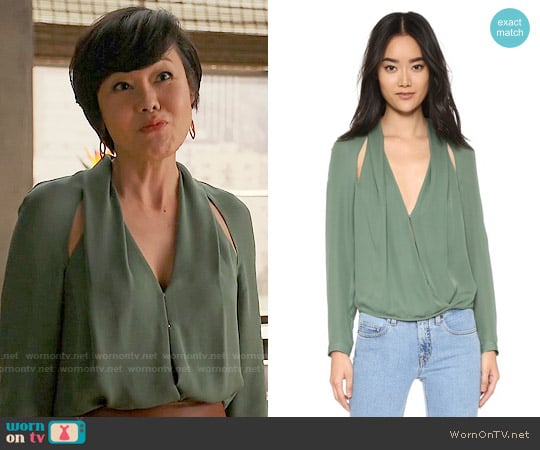 Michelle Mason Blouse with Slit worn by Karen Rhodes (Yunjin Kim) on Mistresses