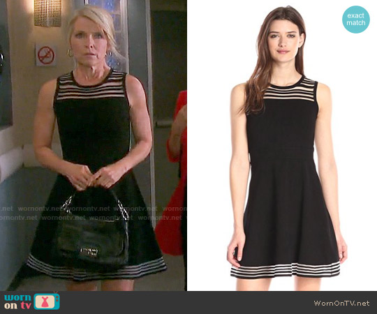 Milly Invisible Stripe Flare Dress worn by Jennifer Horton (Melissa Reeves) on Days of our Lives