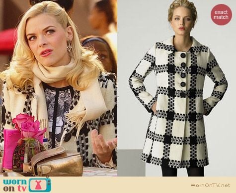 Milly Check Pattern Coat worn by Jaime King on Hart of Dixie