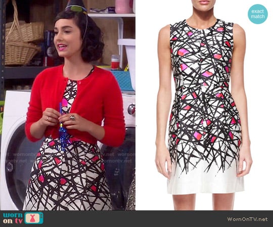 Milly Coco Abstract Print Dress worn by Mandy Baxter ( Molly Ephraim) on Last Man Standing