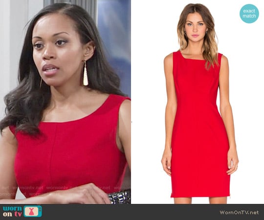 Milly Double Crepe Zip Sheath Dress worn by Hilary Curtis (Mishael Morgan) on The Young and the Restless