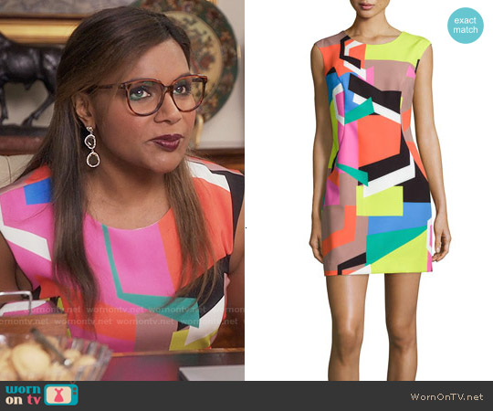 Milly Graphic Print Modern Dress worn by Mindy Lahiri (Mindy Kaling) on The Mindy Project