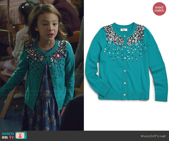 Milly Minis Sequin Cardigan in Emerald worn by Lily Tucker-Pritchett (Aubrey Anderson-Emmons) on Modern Family