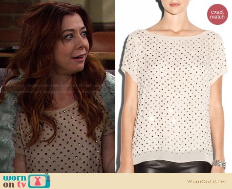 Milly Rhinestone Tee worn by Alyson Hannigan on HIMYM