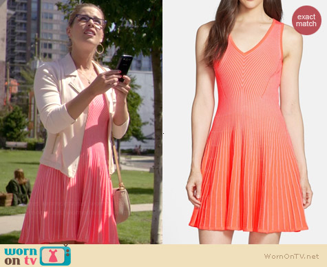 Milly Rib Stretch Flare Dress worn by Emily Bett Rickards on The Flash