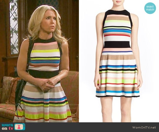 Milly Striped Fit & Flare Dress worn by Jennifer Horton (Melissa Reeves) on Days of our Lives