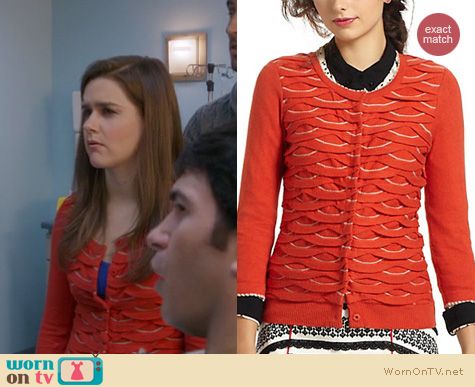 The Mindy Project Fashion: Anthropologie Winter Waves Cardigan worn by Betsey