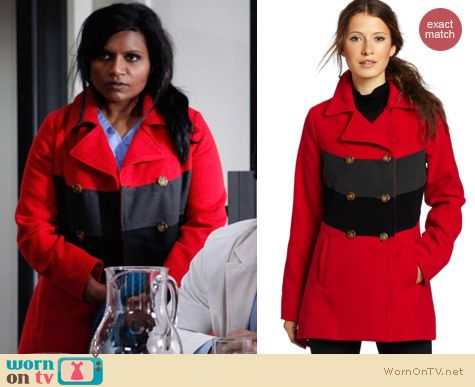 Mindy Project Fashion: BBDakota Carrian coat worn by Mindy Kaling