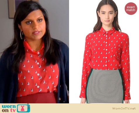 The Mindy Project Fashion: Boy by Band of Outsiders Sail boat shirt worn by Mindy Kaling