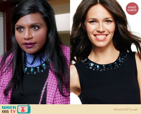 The Mindy Project Fashion: C Wonder Beaded Sleeveless Sweater worn by Mindy Kaling