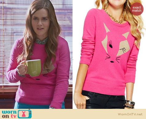 The Mindy Project Fashion: C Wonder Winking Fox Sweater worn by Zoe Jarman