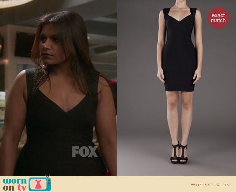 The Mindy Project Fashion: Herve Leger black bandage dress worn by Mindy Kaling