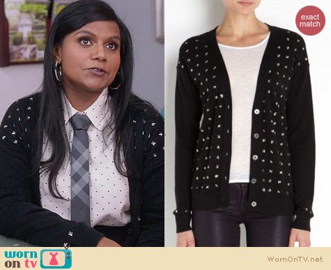 The Mindy Project Fashion: Juicy Couture Crystal Embellished Cardigan worn by Mindy Kaling