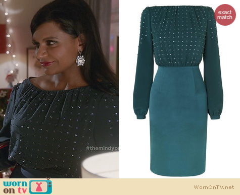 The Mindy Project Fashion: LK Bennett Lavinia Diamante Dress worn by Mindy Kaling