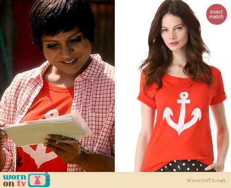 The Mindy Project Fashion: Malene Birger Bodissa Anchor Tee worn by Mindy Kaling