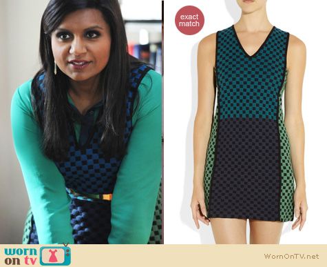 The Mindy Project Fashion: M Missoni checked knitted dress worn by Mindy Kaling