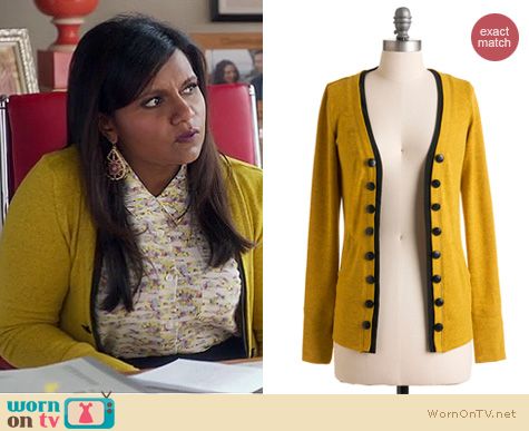 The Mindy Project Fashion: Modcloth's Fine and Dandelion cardigan worn by Mindy Kaling