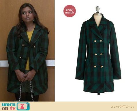 Mindy Project Fashion: ModCloth Back to Cool coat worn by Mindy Kaling