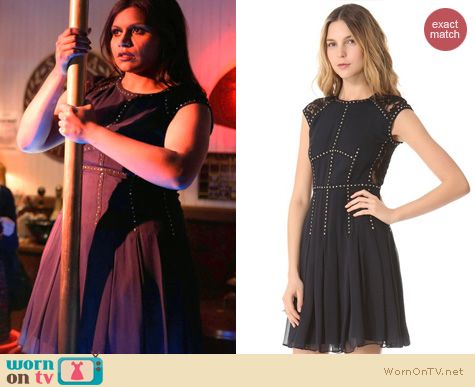 The Mindy Project Fashion: Rebecca Taylor Silk lace T dress worn by Mindy Kaling