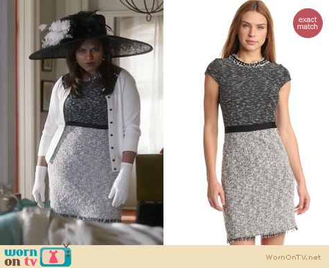 The Mindy Project Fashion: Rebecca Taylor Tweed shift dress worn by Mindy Kaling