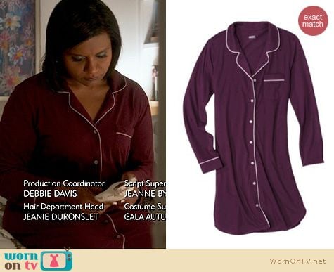 The Mindy Project Fashion: Target's Gilligan & O'Malley Sleepshirt worn by Mindy Kaling