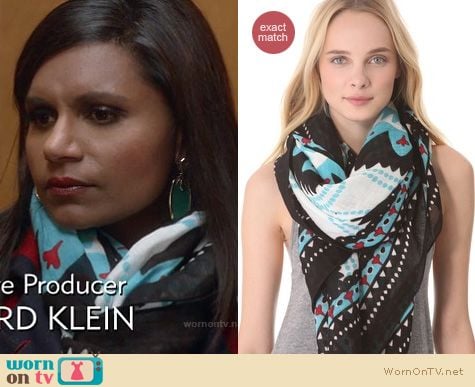 Mindy Project Fashion: Theodora & Callum Cabo scarf worn by Mindy Kaling