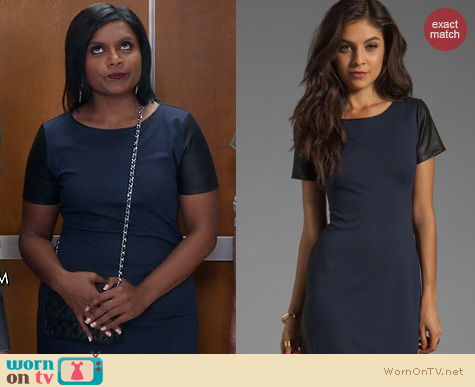 The Mindy Project Fashion: Theory Leilana Combo dress worn by Mindy Kaling