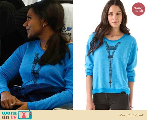 The Mindy Project Fashion: Wildfox Tour Eiffel sweatshirt worn by Mindy Kaling