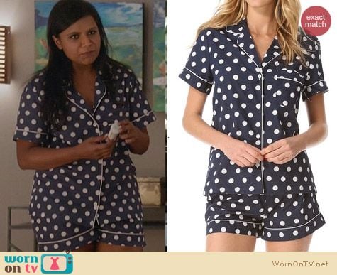 The Mindy Project PJs: Three J NYC Eloise Polka Dot Pajamas worn by Mindy Kaling