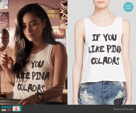 MinkPink Pina Coladas Tank worn by Emily Fields (Shay Mitchell) on Pretty Little Liars