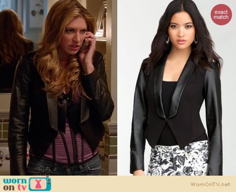 Mistresses Fashion: Bebe Ravenna Leather Contrast Blazer worn by Jes Macallan