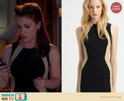 Mistresses Fashion: David Lerner Colorblock mini dress worn by Alyssa Milano