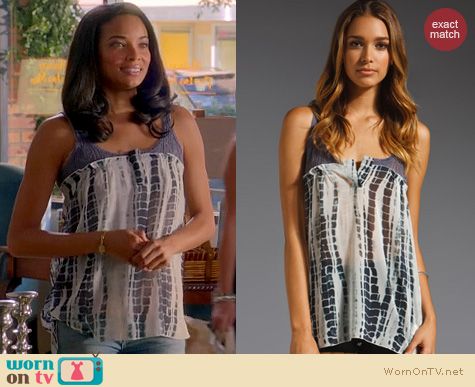 Mistresses Fashion: Free People Susquehanna tie dye top worn by Rochelle Ayetes