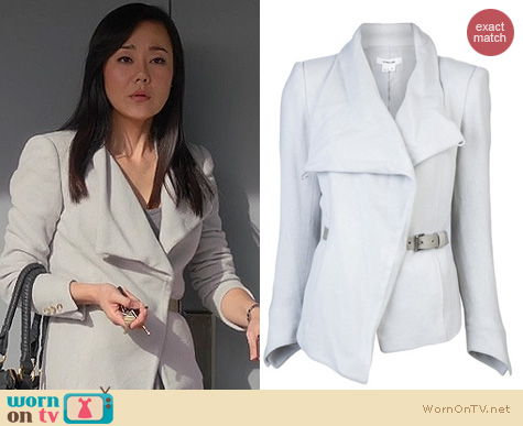 Mistresses Fashion: Helmut Lang Grey Belted Blazer worn by Yunjin Kim