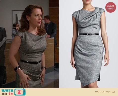 Mistresses Fashion: Michael Kors St Donegal belted sheath dress worn by Alyssa Milano