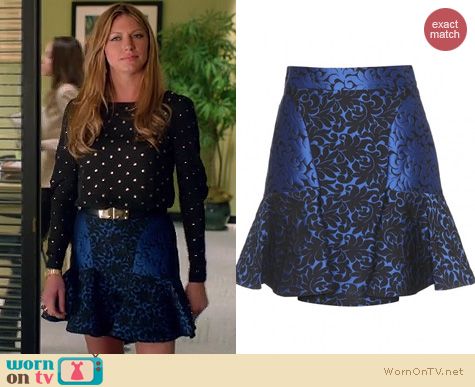 Mistresses Fashion: Stella McCartney Blue jackquard patty skirt worn by Jes Macallan