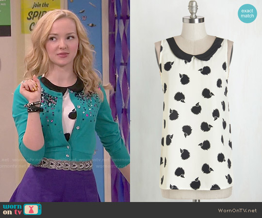 ModCloth Classy Collector Top in Hedgehog worn by Liv Rooney (Dove Cameron) on Liv and Maddie