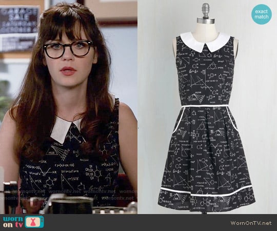 ModCloth All Eyes on Unique Dress in Science worn by Jessica Day (Zooey Deschanel) on New Girl