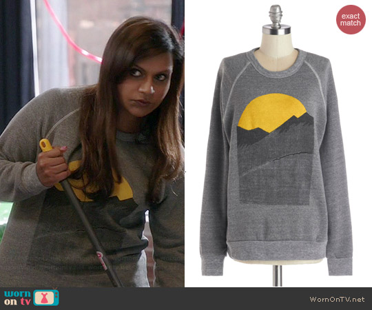 ModCloth Alpine Shine Sweatshirt in Stone worn by Mindy Kaling on The Mindy Project