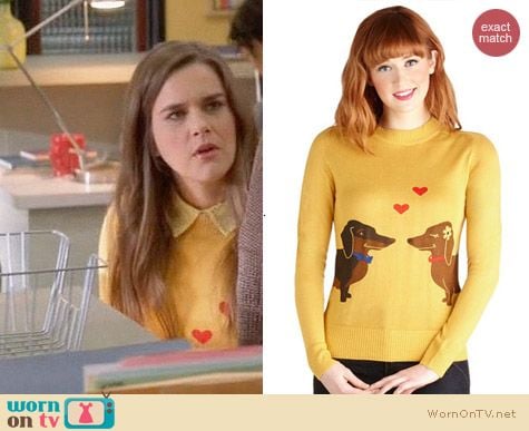 ModCloth Bea & Dot Wiener Takes All Sweater worn by Zoe Jarmon on The Mindy Project