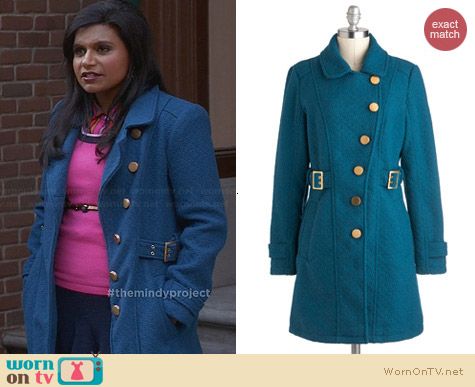 ModCloth Tokens of my Affection Coat worn by Mindy Kaling on The Mindy Project