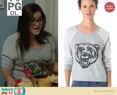 Modern Family Fashion: Free People Big Bad Varsity Sweater worn by Ariel Winter