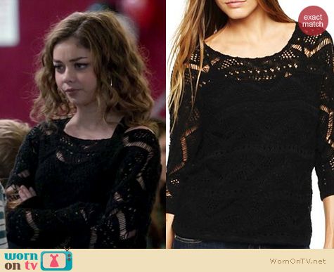 Modern Family Fashion: JCP i jeans by buffalo callas crochet sweater worn by Sarah Hyland